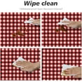 thumbnail image 4 of Round Fitted Tablecloth 52 Inch, Watercolor Red Black Gingham Plaid Fitted Tablecloth Round Elastic Fitted Table Covers Stain Resistant Tablecloths Table Protector for Dining Table, Buffet Parties, 4 of 8