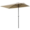 thumbnail image 1 of Outsunny Parasol Demi-Ombrelle 8 Pieds pour Balcon Extérieur Café, 1 of 10