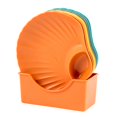 thumbnail image 2 of TidBay 8Pcs/Set Stackable 2 Section Snack Plate Plastic Unbreakable Dessert Dish Household Supplies, 2 of 8