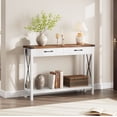 thumbnail image 2 of GloryStar Table Console d'Entrée Style Ferme, Design Rustique Mince avec Tiroirs et Tablette de Rangement Ouverte Inférieure, 2 of 4