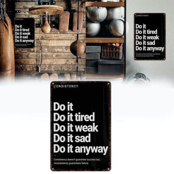 Tong 8x12 Inch Metal Tin Sign Do It Anyway Motivational Wall Aluminum Fitness Wall Art For Home Gym Workout Training Room