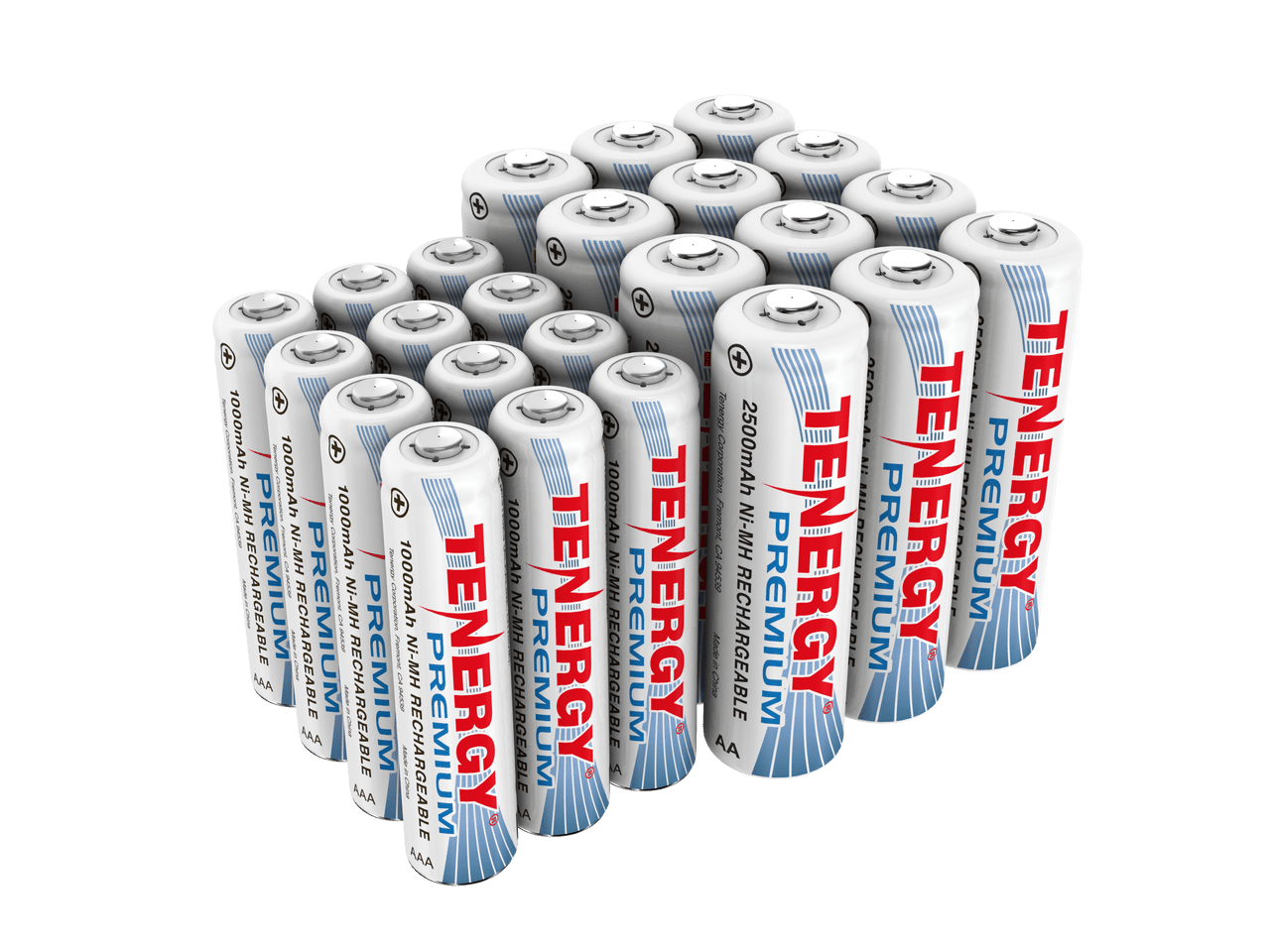 Tenergy 24 Pack Tenergy Premium NiMH Rechargeable Batteries, (12AA/12AAA)
