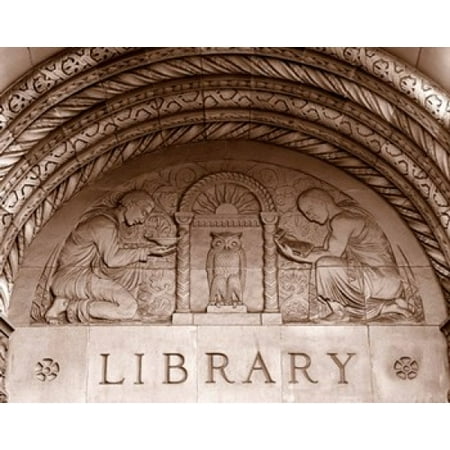 Detail of carvings on the wall of Powell Library University of California Los Angeles California USA Poster Print by Panoramic Images (36 x