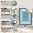 thumbnail image 3 of Ottomanson Border Indoor Doormat 2'3" x 3' - Non Slip Low Pile Area Rug for Entryway, Blue, 3 of 11