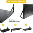 thumbnail image 4 of Floating Shelves Wall Bookshelf for Bedroom Bathroom Living Room Wood Wall Mounted Wide Deep Storage, Black Painted 24 Inch Wall Shelves Set of 2, 4 of 14