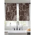 thumbnail image 2 of Brown Flowers Sheer Curtains 45 Inch Length 2 Panels Set Window Treatments, Spring Floral Botanical Modern Art Rod Pocket Semi Curtains for Living Room/Bedroom/Kitchen Décor, 104"W x 45"L, 2 of 7