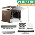 thumbnail image 3 of COBIZI 12x12ft Pop up Gazebo Screen House Tent for Camping, 6-Sided Outdoor Canopy Tent with Removable Roof&Sidewalls, Portable Hub Tent with Carrying Bag and Ground Stakes, Brown(Upgraded), 3 of 12