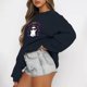thumbnail image 3 of Gibobby Sudadera de mujer Sudadera de Cuello Redondo Sudadera de algodón para Mujer Sudadera Ligera Sudadera para Mujer(Negro,CH), 3 of 4