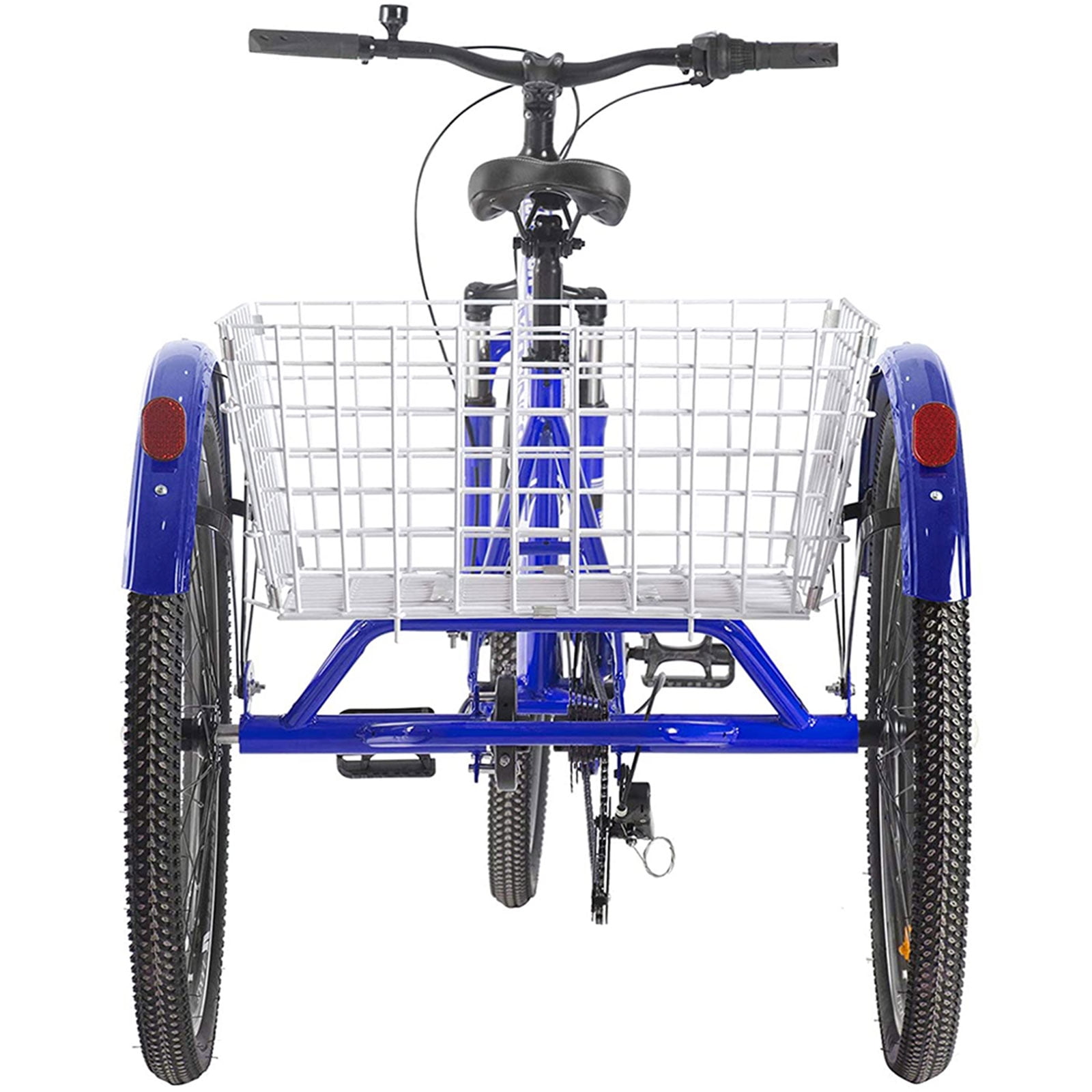 MOPHOTO 24" Adult Mountain Tricycle, 7 Speed 3 Wheel Cruiser Bicycle,Adult Tricycle,Exercise Women's Trike, Rear Storage Basket,Exercise Men's Women's Tricycles