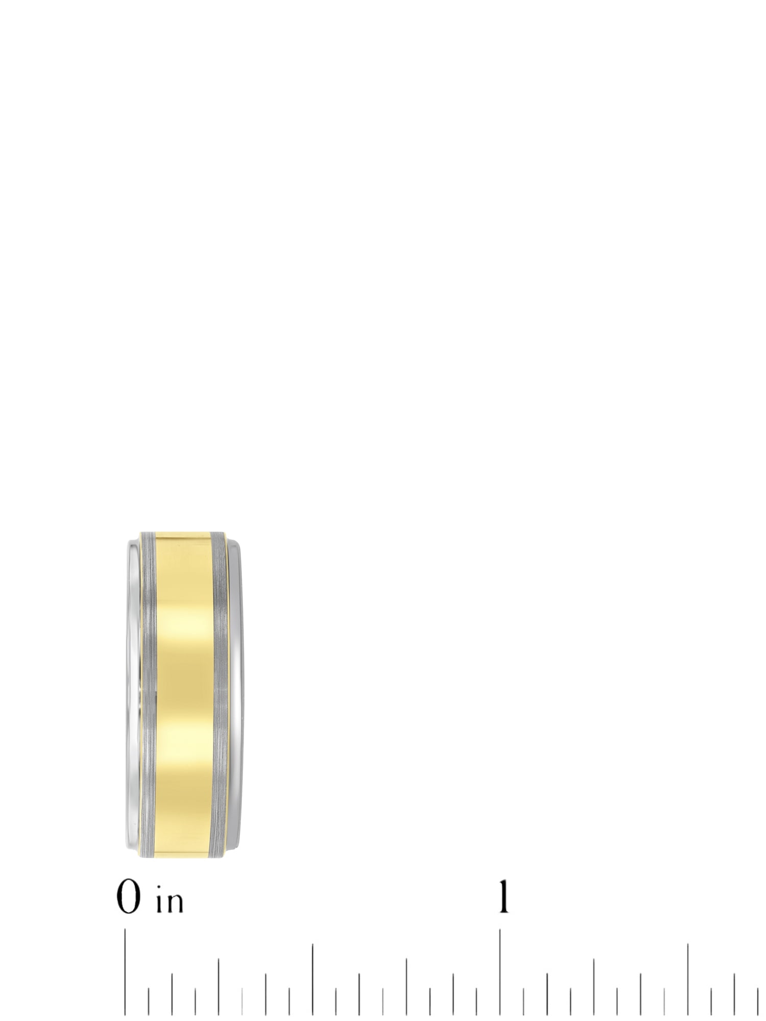 Brilliance Fine Jewelry Men's Tungsten With Yellow Finish High Polish Center Band - Wedding Band