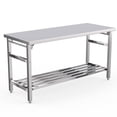 thumbnail image 1 of Ourlova 24 x 60 Inches Floding Stainless Steel Table for Prep and Work NSF Commercial Heavy Duty Table with Adjustable Undershelf Stainless Steel Work Table for Kitchen Restaurant Home and Hotel, 1 of 7