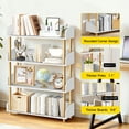 thumbnail image 2 of OUTONLIFE 4-Tier Wooden Open Bookcase - Modern Display Bookshelf with Top Edge and Solid Wood Frame for Home and Office, Storage Cabinet,  White, 2 of 9