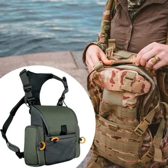 Paquete de pecho para binoculares,Bolsa de pecho con arnés para binoculares,Bolsa de pecho con arnés para binoculares,Funda protectora para mochila de caza al aire libre,Bolsa de bolsillo