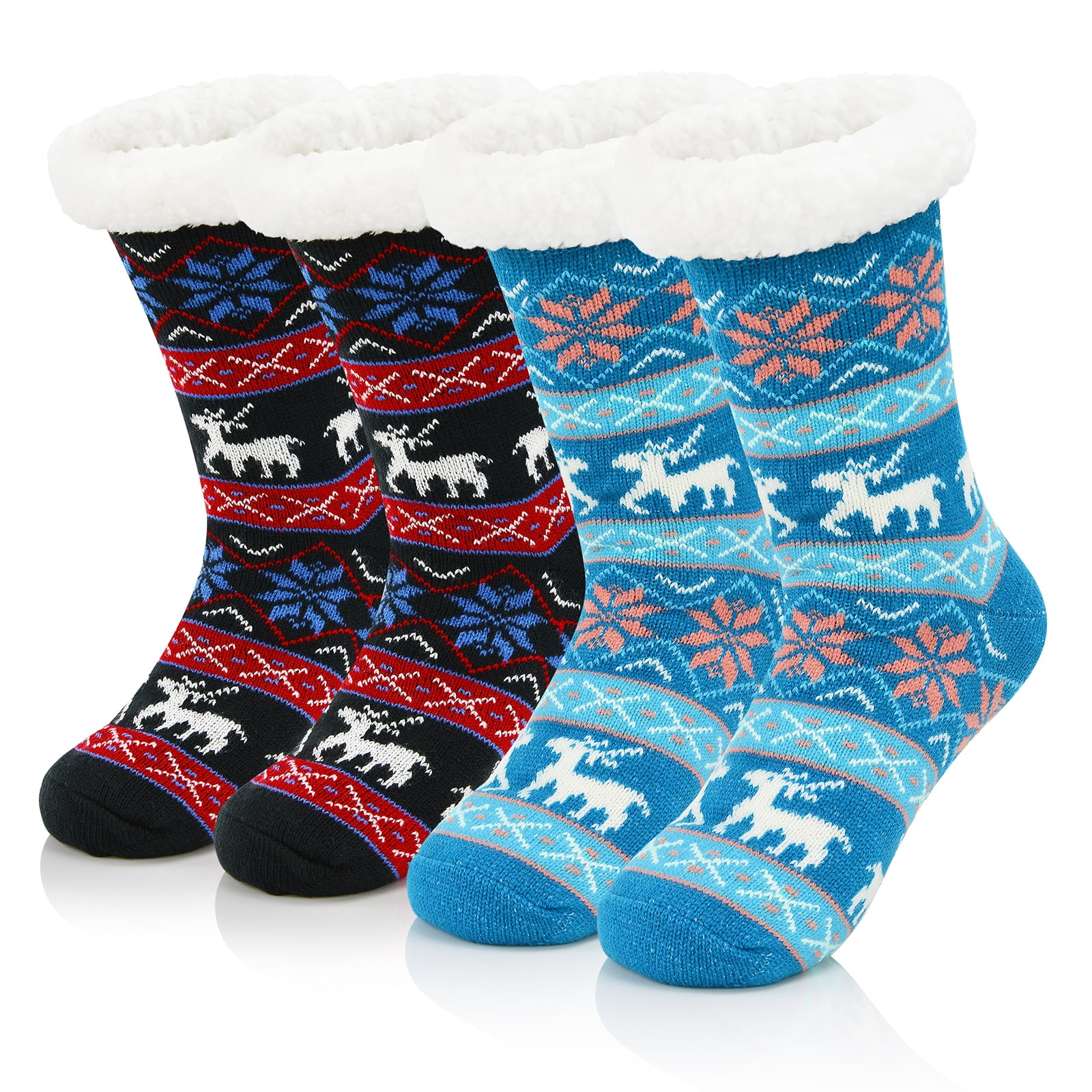 American Trends Fuzzy Socks with Grips for Women Warm House Socks