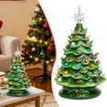 thumbnail image 1 of Christmas Decorations Desktop Ornament 15 Inch Green Ceramic Christmas Tree Night Light Battery Operated & Plug In Holiday Decor With 30 Warm LED Lights Desktop dress up, 1 of 7