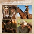 thumbnail image 7 of COOPLUS Womens Straw Cowgirl Hat Wide with Shapeable Brim Western Cowboy Sun Hat for Women, 7 of 7