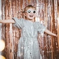 thumbnail image 4 of Unique Bargains 4 Pack 29x108 Inch Red Metallic Foil Fringe Tinsel Table Skirts for Rectangle Tables for Party Decoration, 4 of 4