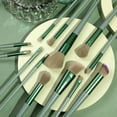 thumbnail image 3 of Juego de 13 pinceles de maquillaje Green Fix de Four Seasons, pinceles de sombra de ojos súper suaves, herramienta de belleza, corrector, 3 of 6