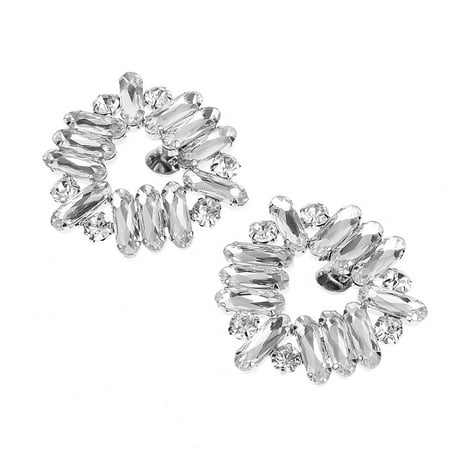 

2 Pcs Charming Women s Crystal Detachable for Rhinestone Shoe Clips Double Buckles Shoes Decoration for Wedding Party