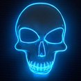 thumbnail image 2 of Halloween Mask LED Light Up Scary Skull Mask Costume Cosplay EL Wire Halloween Party, 2 of 6