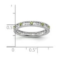 thumbnail image 2 of 3mm 925 Sterling Silver Polished Prong set Stackable Peridot Ring Size 9 Stackable Ring for Women, 2 of 2