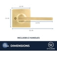 thumbnail image 2 of Stylware Maven Dummy Lever Door Lock Screws Included | Reversible Non Turning Heavy Duty Steel 5 in Satin Brass (2 Pack), 2 of 8