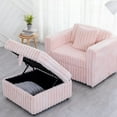 thumbnail image 3 of Miekor Furniture 44.9"Soft Modular Sofa Single - Very Comfortable & Stylish. Matches 30.7" Ottoman with Hydraulic Lift. Ideal for Bedroom & Living Room, Light Pink 0015, 3 of 16