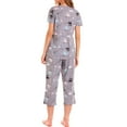 Defitshape Women's Cute Cotton Pajama Set Capri Loungewear Soft Short