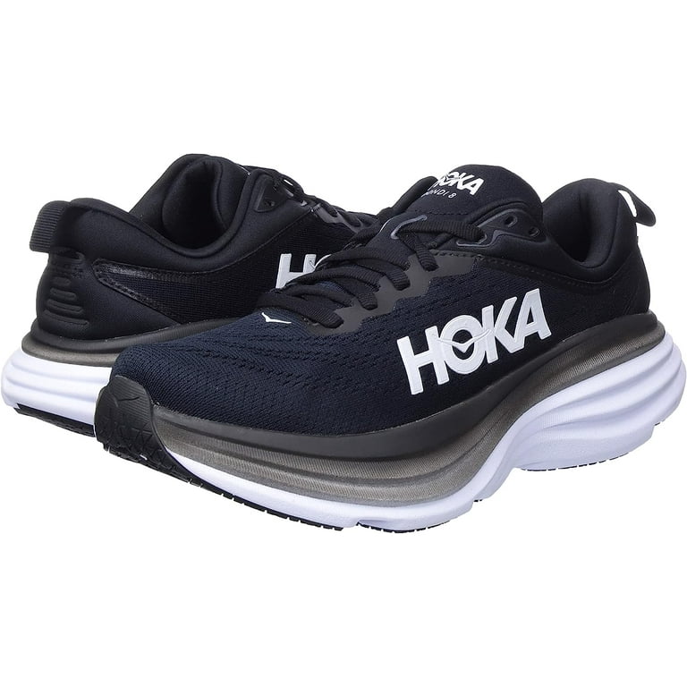 HOKA ONE Bondi 8 Women's Shoes - Black/White, Size 5.5 M