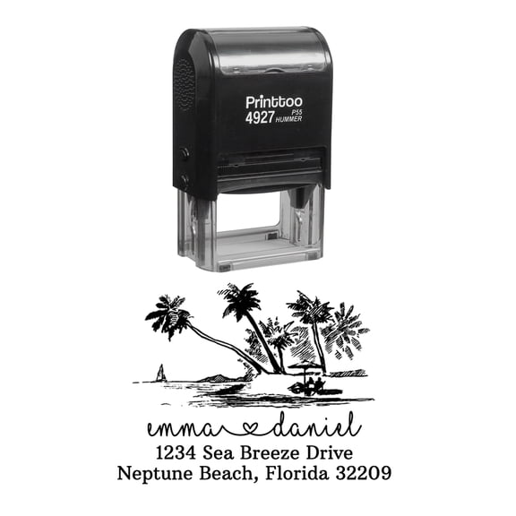 Printtoo Personalized Black Self Inking Wedding Invitation Address Stamp Custom Rubber Stamper-60 x 40 mm