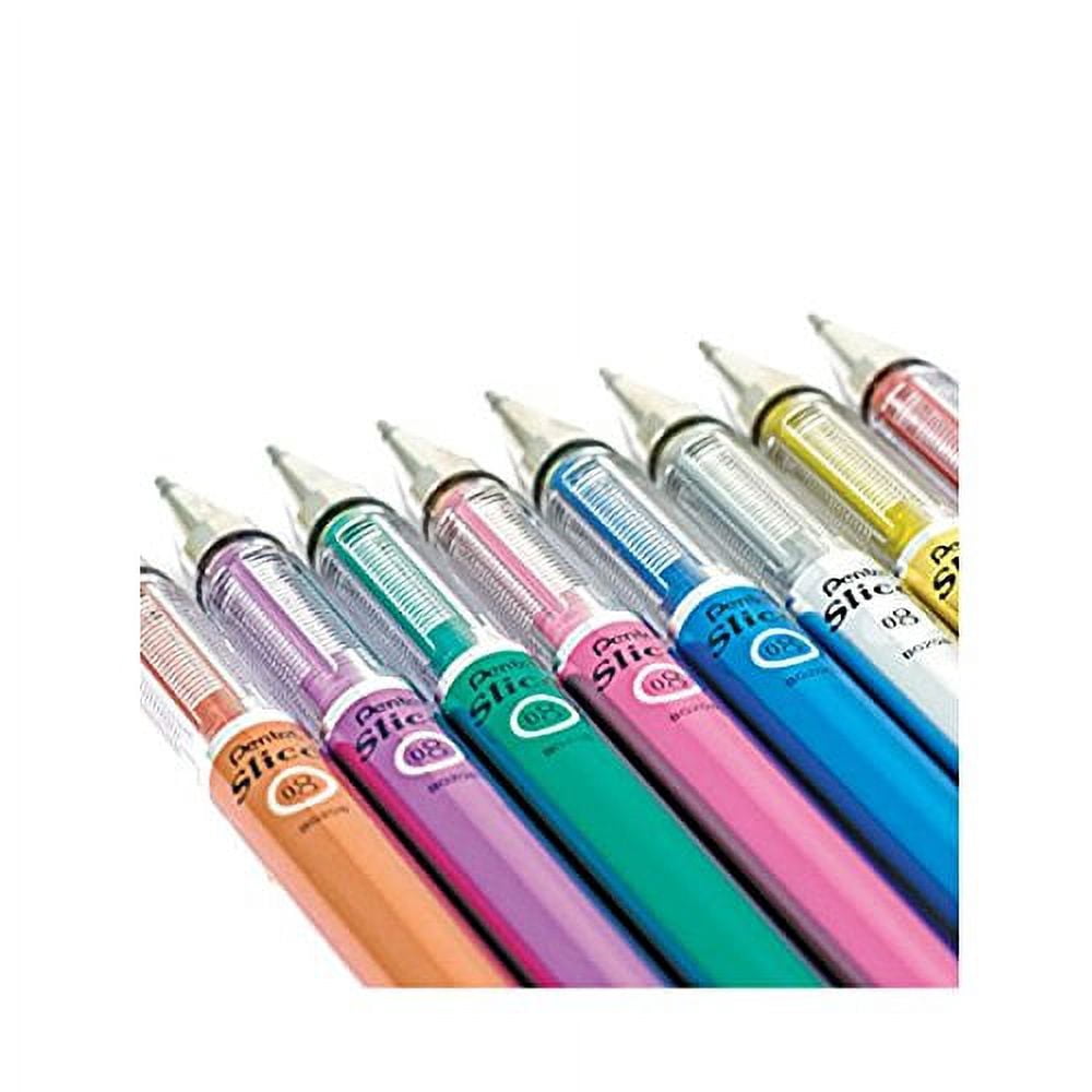 Pentel Slicci Metallic BG208M 0.8mm Assorted Colors Gel Pens (Pack of 8)