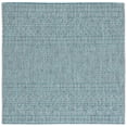 thumbnail image 2 of SAFAVIEH Courtyard Evander Geometric Indoor/Outdoor Area Rug, Gray/Aqua, 6'7" x 6'7" Square, 2 of 15