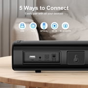 TOPVISION Sound Bar for TV, 50W Bluetooth 5.4 Soundbar with Subwoofer, 3D Surround Sound System with Optical/AUX/RCA/USB