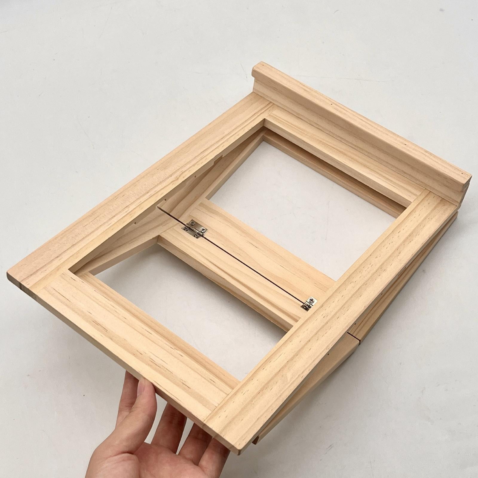 Dualoai Artwork Tabletop Wooden Easel Stand 11.6x8.3inch Portable for Home Decor Accessories Sturdy Versatile Space Saving Adjustable