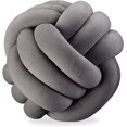 thumbnail image 1 of Cojín de nudos, cojín de nudos para sofá, cama, decorativo, escandinavo, cojín decorativo, nudo, diámetro 25 cm, gris, 1 pieza (paquete de 1), 1 of 6
