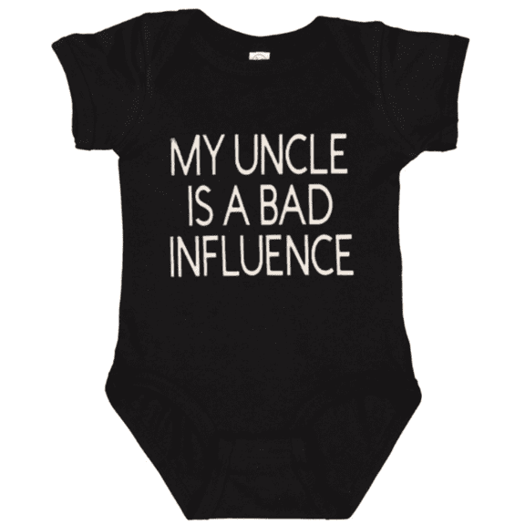 Funny Baby Bodysuit My Uncle Is A Bad Influence Graphic Baby Onesie for Infants