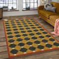 thumbnail image 2 of Large Wool Jute Area Rug 7x10 Kilim Rug - Yellow Black Natural Wool Jute Hand, 2 of 5