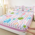 thumbnail image 3 of Manfei Colorful Dinosaur Eggs Twin Sheet Sets,Modern Geometric Stripe Twin Fitted Sheet,Rainbow Polka Dots Flat Sheet For Girls Kids,Breathable Home Decor,3-Piece, 3 of 7