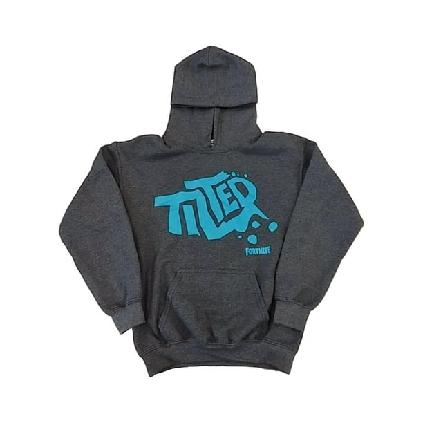 Fortnite Tilted Hododie Fortnite Boys Gray Tilted Hoodie Pullover Sweatshirt Medium Walmart Com Walmart Com
