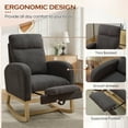 thumbnail image 5 of FFH Rocking Chair with Footrest, Rocking Chair for Nursey, Teddy Armchair with High Backrest and Side Pockets, Accent Chair for Living Room, Bedroom, Dark Gray, 5 of 10