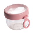 thumbnail image 6 of Tongina Overnight Oatmeal Bowl Cereal Cup Sugar Water Yogurt Cup Breakfast Cup for Families Camping Travel pink, 6 of 8