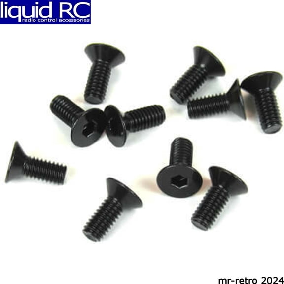 Tekno RC 1343 M4x10mm Flat Head Screws (black 10 pieces)