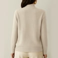 thumbnail image 4 of Women's Turtleneck Mock Neck Sweater Long Sleeves Casual Dressy Knit Pullover Tops Fall Winter Trendy Beige XL, 4 of 7