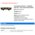 thumbnail image 2 of Front Bumper Absorber - Compatible with 2016 - 2021 Jeep Grand Cherokee 2017 2018 2019 2020, 2 of 2