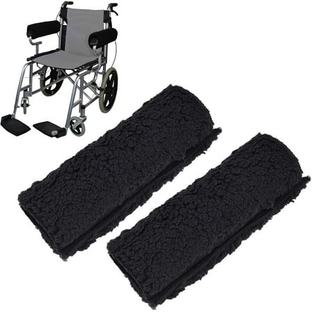 Wheelchair Armrest Cover, Removable Lamb Wool Memory Foam Armrest Cushion Pad