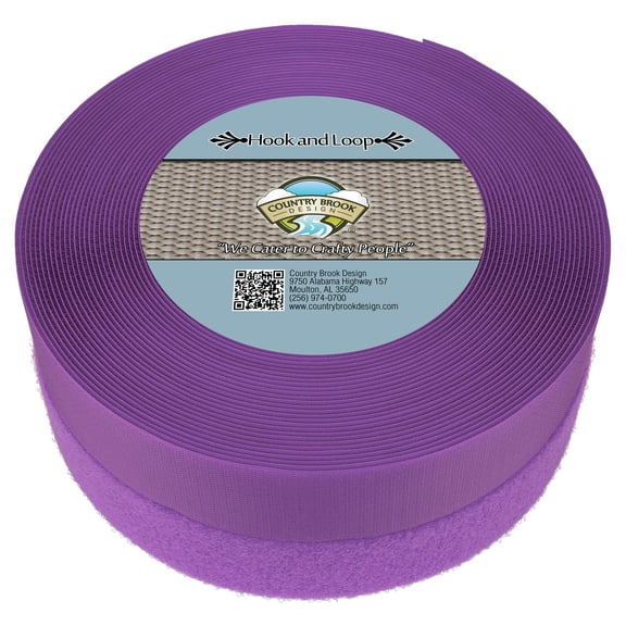 Country Brook Design® Lavender Sew On Hook And Loop (2 inch, 5 yards)