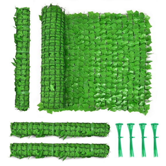 Costway 4 PCS 118x39in Artificial Ivy Privacy Fence Screen Faux Hedge Fence & Vine Decor