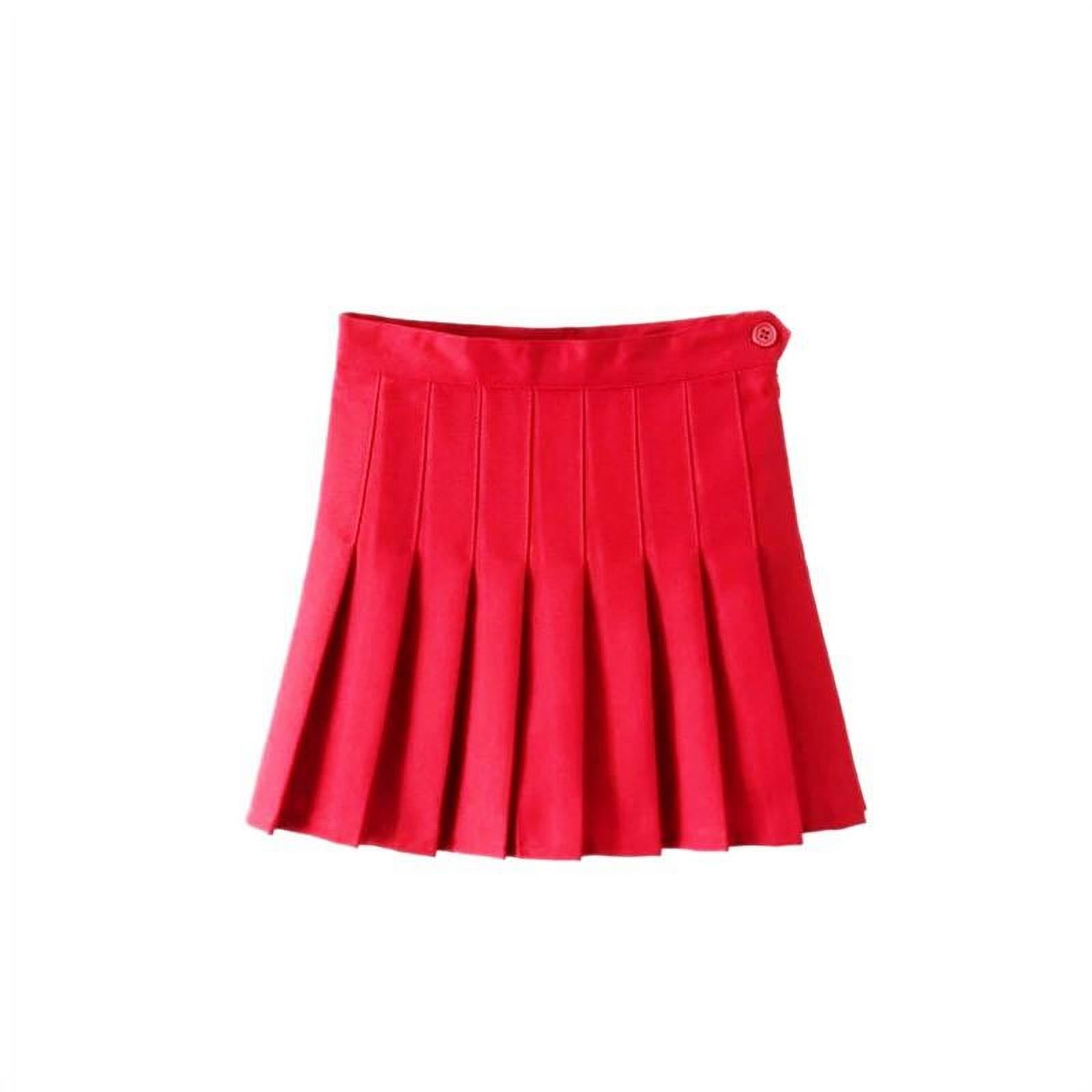 Girls Women High Waisted Pleated Skirt Plain Plaid A line Mini Skirt girls-women-high-waisted-pleated-skirt-plain-plaid-a-line-mini-skirt