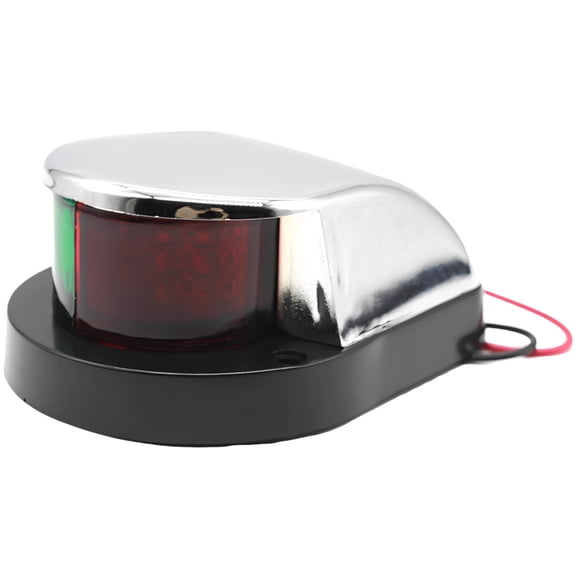 DC 12V LED Boat Navigation Lights, Marine Navigation Light with 2-Mile Visibility, Waterproof Boat Bow Lights with Silver Plated Housing, Red and Green Sidelight