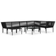 thumbnail image 3 of vidaXL 8 Piece Patio Lounge Set with Cushions Black PVC, 3 of 12